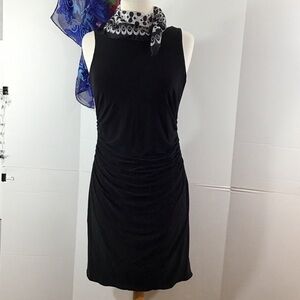 JS Boutique Black Sleeveless Jersey Ruched Waist Mini Dress 8